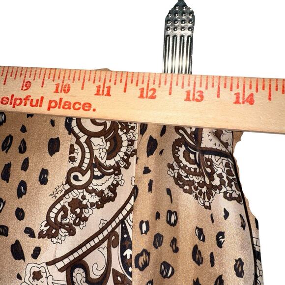 Vintage Y2K Worthington Sz‎ 6 100% Silk Paisley Faux Wrap Maxi Skirt Preppy - Picture 7 of 10